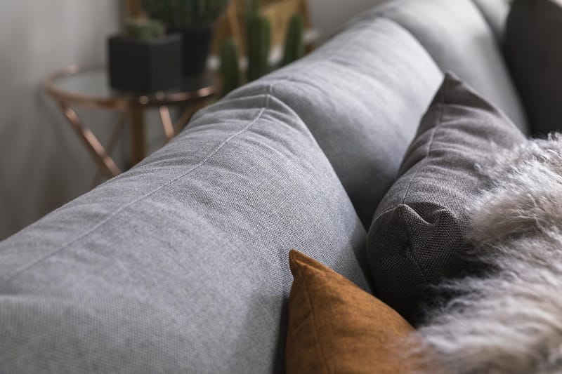 Crazy 4-istuttava Käännettävä L-muotoinen Divaanisohva Kankaalla - Harmaa - Huonekalut - Sohva - Divaanisohva - 4 istuttava sohva divaanilla