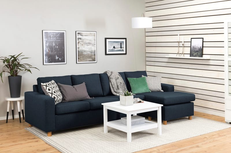 Crazy 4-istuttava Käännettävä L-muotoinen Divaanisohva Kankaalla - Sininen - Huonekalut - Sohva - Divaanisohva - 4 istuttava sohva divaanilla