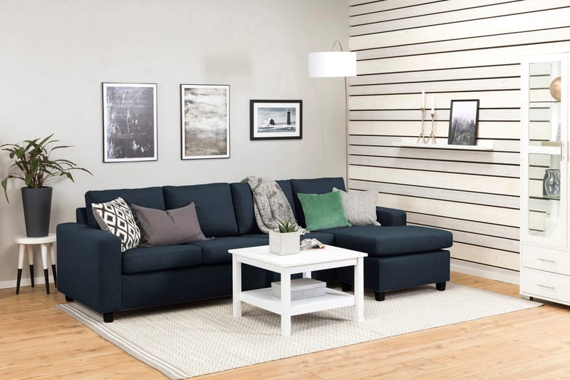 Crazy 4-istuttava Käännettävä L-muotoinen Divaanisohva Kankaalla - Sininen - Huonekalut - Sohva - Divaanisohva - 4 istuttava sohva divaanilla