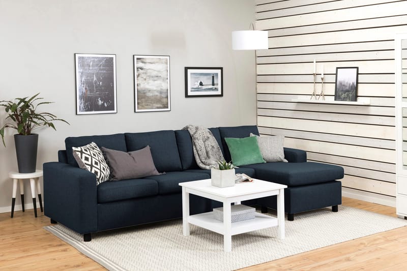 Crazy 4-istuttava Käännettävä L-muotoinen Divaanisohva Kankaalla - Sininen - Huonekalut - Sohva - Divaanisohva - 4 istuttava sohva divaanilla