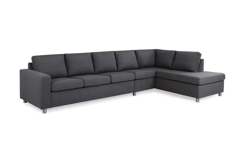 Crazy 5-istuttava Oikeakätinen L-muotoinen Divaanisohva Kankaalla - Tummanharmaa - Huonekalut - Sohva - Divaanisohva - 4 istuttava sohva divaanilla