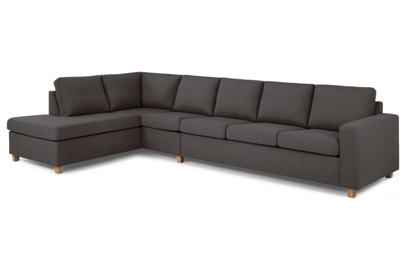 Crazy 5-istuttava Vasenkätinen L-muotoinen Divaanisohva Kankaalla - Tummanharmaa - Huonekalut - Sohva - Divaanisohva - 4 istuttava sohva divaanilla