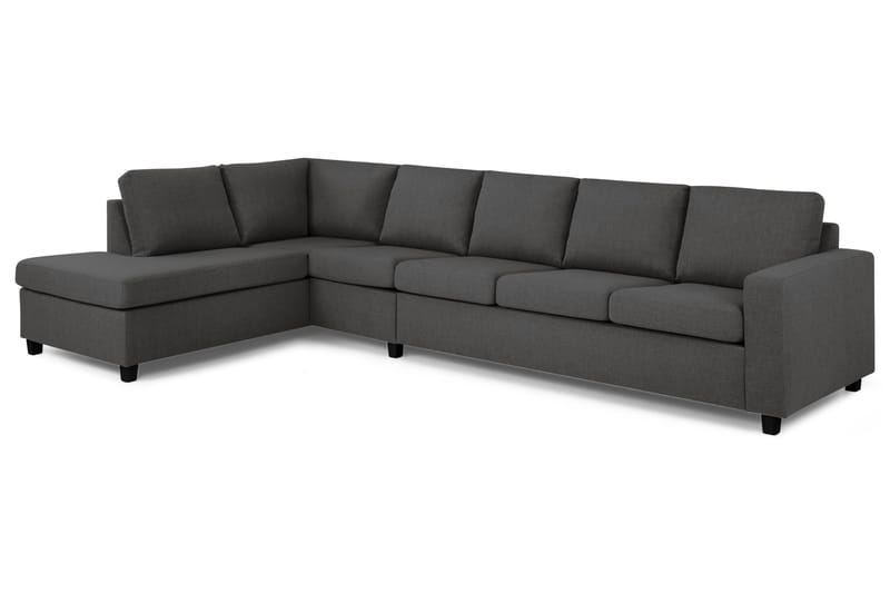 Crazy 5-istuttava Vasenkätinen L-muotoinen Divaanisohva Kankaalla - Tummanharmaa - Huonekalut - Sohva - Divaanisohva - 4 istuttava sohva divaanilla