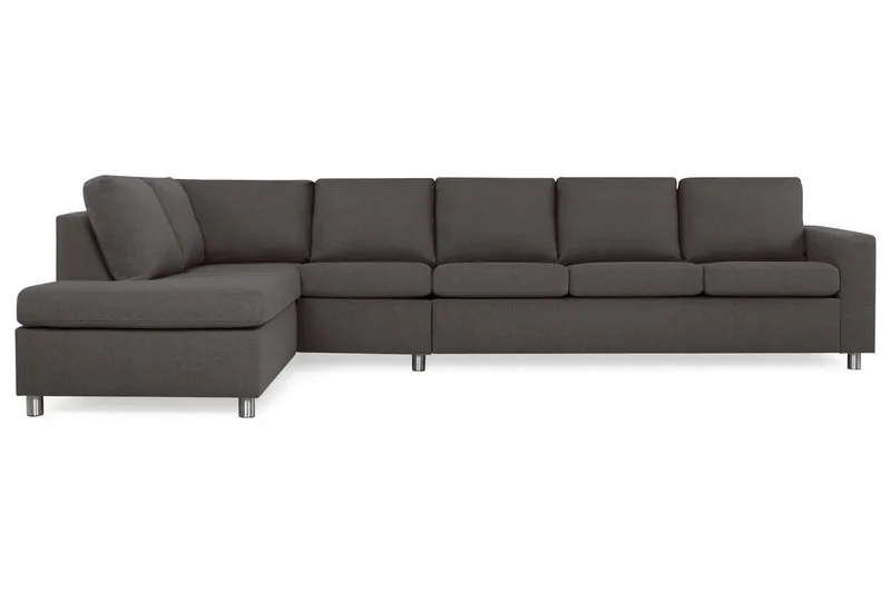 Crazy 5-istuttava Vasenkätinen L-muotoinen Divaanisohva Kankaalla - Tummanharmaa - Huonekalut - Sohva - Divaanisohva - 4 istuttava sohva divaanilla