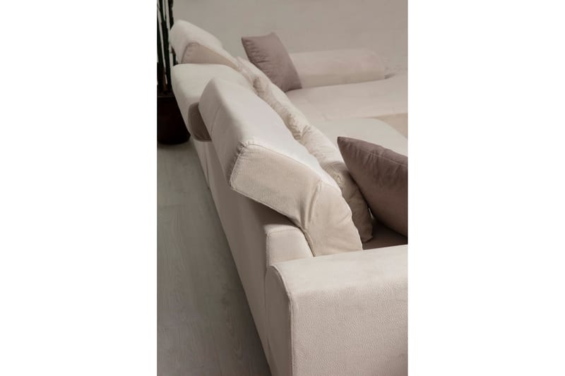 Divaanisohva Janavia Oikea - Beige/Musta - Huonekalut - Sohva - Divaanisohva - 4 istuttava sohva divaanilla