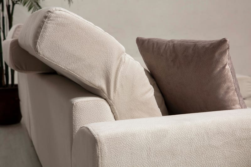 Divaanisohva Janavia Oikea - Beige/Musta - Huonekalut - Sohva - Divaanisohva - 4 istuttava sohva divaanilla