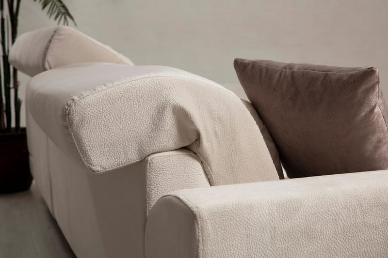 Divaanisohva Janavia Oikea - Beige/Musta - Huonekalut - Sohva - Divaanisohva - 4 istuttava sohva divaanilla