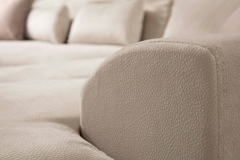 Divaanisohva Janavia Oikea - Beige/Musta - Huonekalut - Sohva - Divaanisohva - 4 istuttava sohva divaanilla