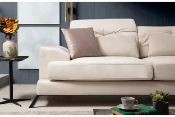 Divaanisohva Janavia Oikea - Beige/Musta - Huonekalut - Sohva - Divaanisohva - 4 istuttava sohva divaanilla