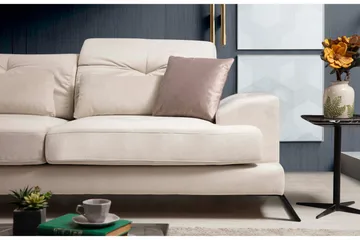 Divaanisohva Janavia Oikea - Beige/Musta - Huonekalut - Sohva - Divaanisohva - 4 istuttava sohva divaanilla