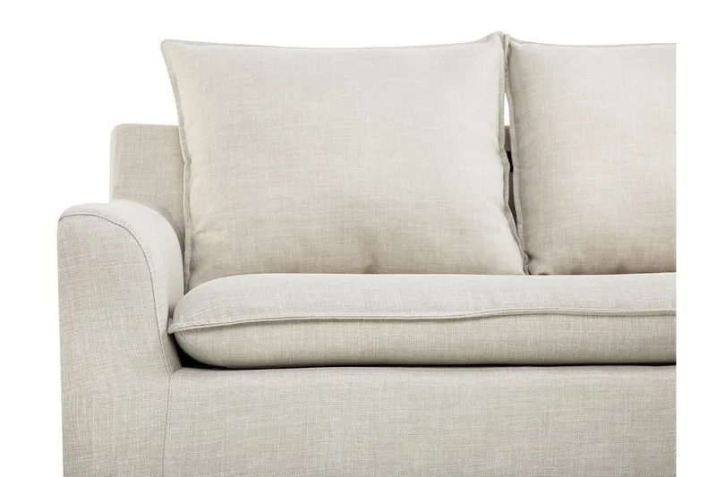 Elvenes 3-istuttava oikea l-muotoinen divaanisohva 206 cm säilytystilalla kangasta - Beige - Huonekalut - Sohva - Divaanisohva - 4 istuttava sohva divaanilla
