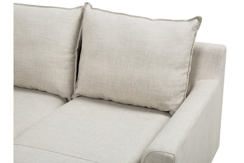 Elvenes 3-istuttava oikea l-muotoinen divaanisohva 206 cm säilytystilalla kangasta - Beige - Huonekalut - Sohva - Divaanisohva - 4 istuttava sohva divaanilla