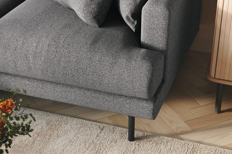 Menard 3-istuttava Vasenkätinen L-muotoinen Divaanisohva Kankaasta - Tummanharmaa - Huonekalut - Sohva - Divaanisohva - 3 istuttava sohva divaanilla