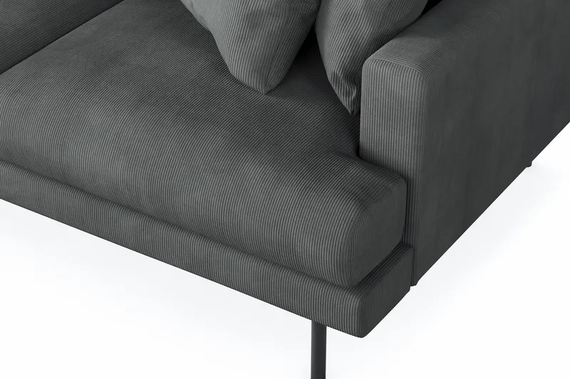 Menard 3-istuttava Vasenkätinen L-muotoinen Divaanisohva Manchesterista - Harmaa - Huonekalut - Sohva - Divaanisohva - 3 istuttava sohva divaanilla