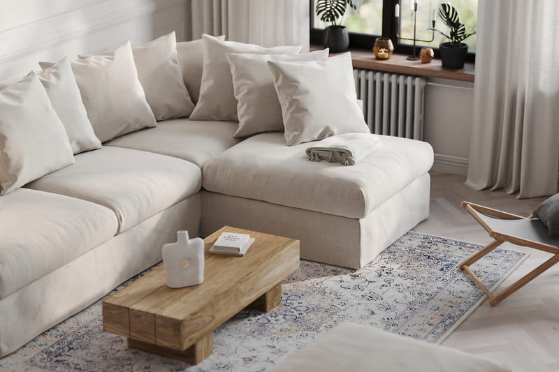 Menard 4-istuttava Oikeakätinen L-muotoinen Divaanisohva Kangas - Beige - Huonekalut - Sohva - Divaanisohva - 4 istuttava sohva divaanilla