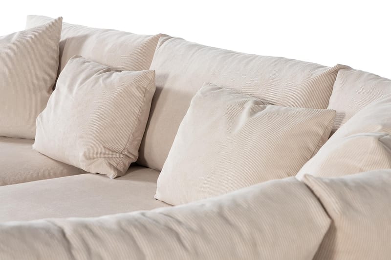 Menard 4-istuttava Oikeakätinen Syvä L-muotoinen Divaanisohva Manchesterista - Beige - Huonekalut - Sohva - Divaanisohva - 4 istuttava sohva divaanilla
