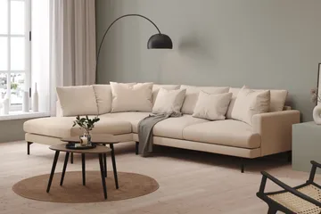 Menard 4-istuttava Vasenkätinen Syvä L-muotoinen Divaanisohva Kankaasta - Beige - Huonekalut - Sohva - Divaanisohva