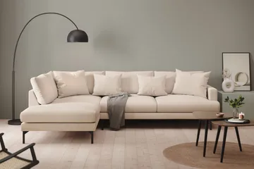 Menard 4-istuttava Vasenkätinen Syvä L-muotoinen Divaanisohva Kankaasta - Beige - Huonekalut - Sohva - Divaanisohva