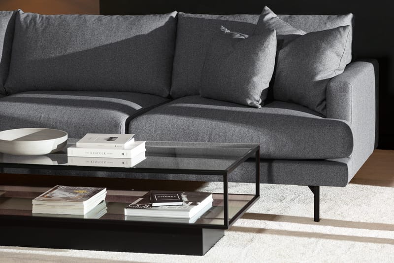 Menard 4-istuttava Vasenkätinen Syvä L-muotoinen Divaanisohva Kankaasta - Tummanharmaa - Huonekalut - Sohva - Divaanisohva - 4 istuttava sohva divaanilla