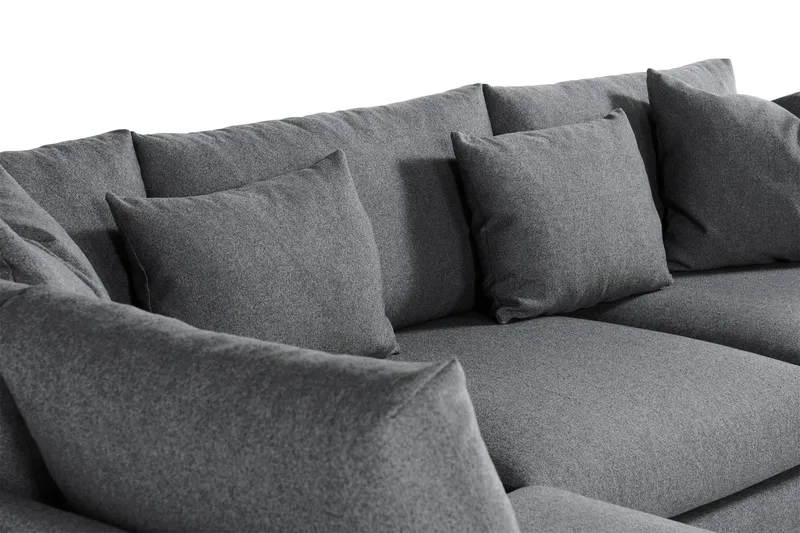 Menard 4-istuttava Vasenkätinen Syvä L-muotoinen Divaanisohva Kankaasta - Tummanharmaa - Huonekalut - Sohva - Divaanisohva - 4 istuttava sohva divaanilla