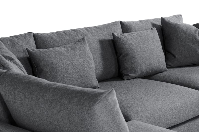 Menard 4-istuttava Vasenkätinen Syvä L-muotoinen Divaanisohva Kankaasta - Tummanharmaa - Huonekalut - Sohva - Divaanisohva - 4 istuttava sohva divaanilla