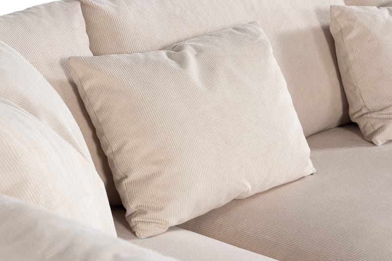 Menard 4-istuttava Vasenkätinen Syvä L-muotoinen Divaanisohva Manchesterista - Beige - Huonekalut - Sohva - Divaanisohva - 4 istuttava sohva divaanilla