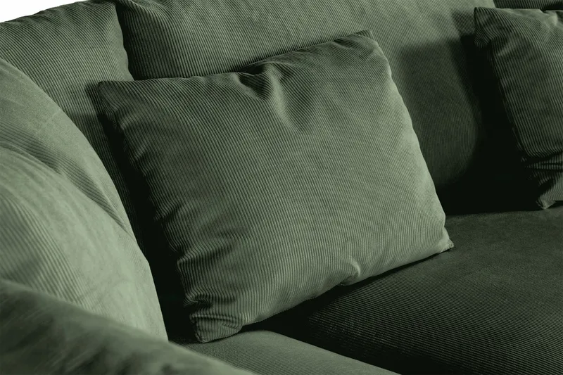 Menard 4-istuttava Vasenkätinen Syvä L-muotoinen Divaanisohva Manchesterista - Vihreä - Huonekalut - Sohva - Divaanisohva - 4 istuttava sohva divaanilla