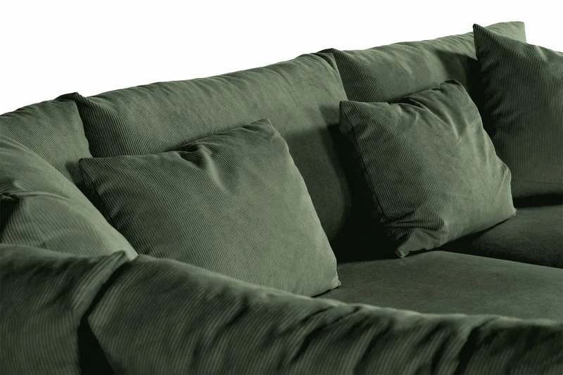 Menard 4-istuttava Vasenkätinen Syvä L-muotoinen Divaanisohva Manchesterista - Vihreä - Huonekalut - Sohva - Divaanisohva - 4 istuttava sohva divaanilla