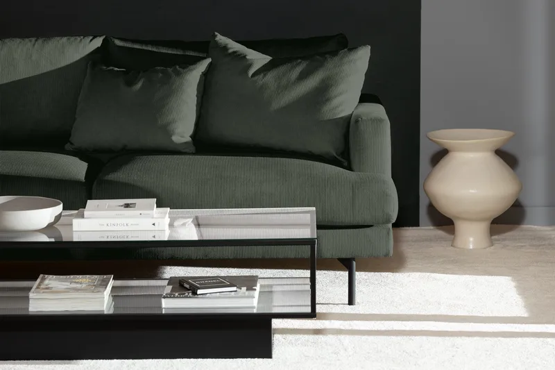 Menard 4-istuttava Vasenkätinen Syvä L-muotoinen Divaanisohva Manchesterista - Vihreä - Huonekalut - Sohva - Divaanisohva - 4 istuttava sohva divaanilla