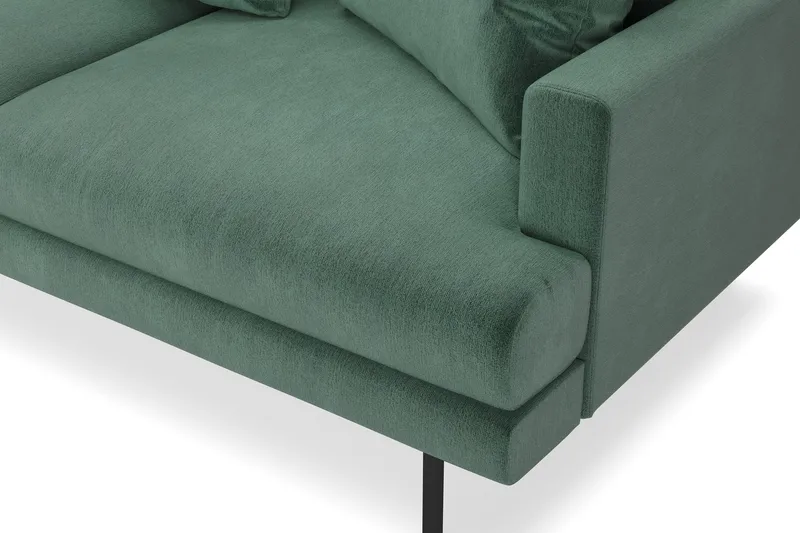 Menard 4-istuttava Vasenkätinen Syvä L-muotoinen Divaanisohva Sametista - Tummanvihreä - Huonekalut - Sohva - Divaanisohva - 4 istuttava sohva divaanilla