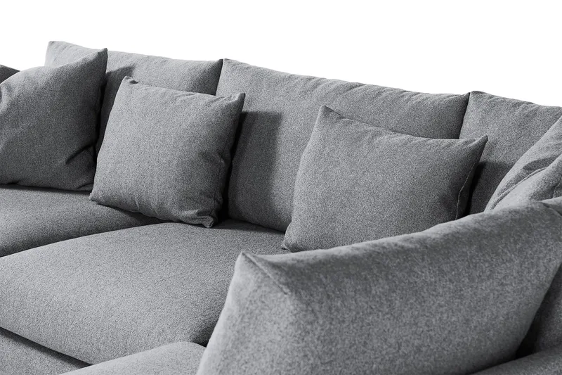 Menard 4-sits Soffa med Schäslong Höger - Harmaa - Huonekalut - Sohva - Divaanisohva - 4 istuttava sohva divaanilla