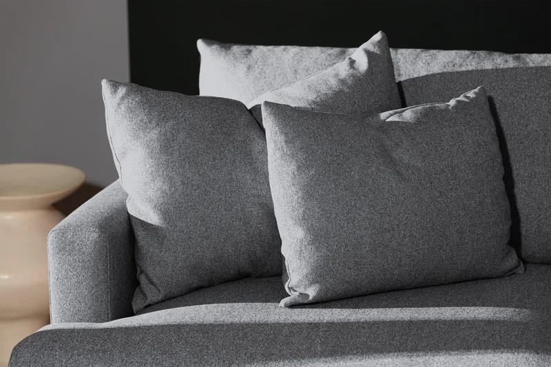 Menard 4-istuttava Oikeakätinen Syvä L-muotoinen Divaanisohva Kankaasta - Harmaa - Huonekalut - Sohva - Divaanisohva - 4 istuttava sohva divaanilla