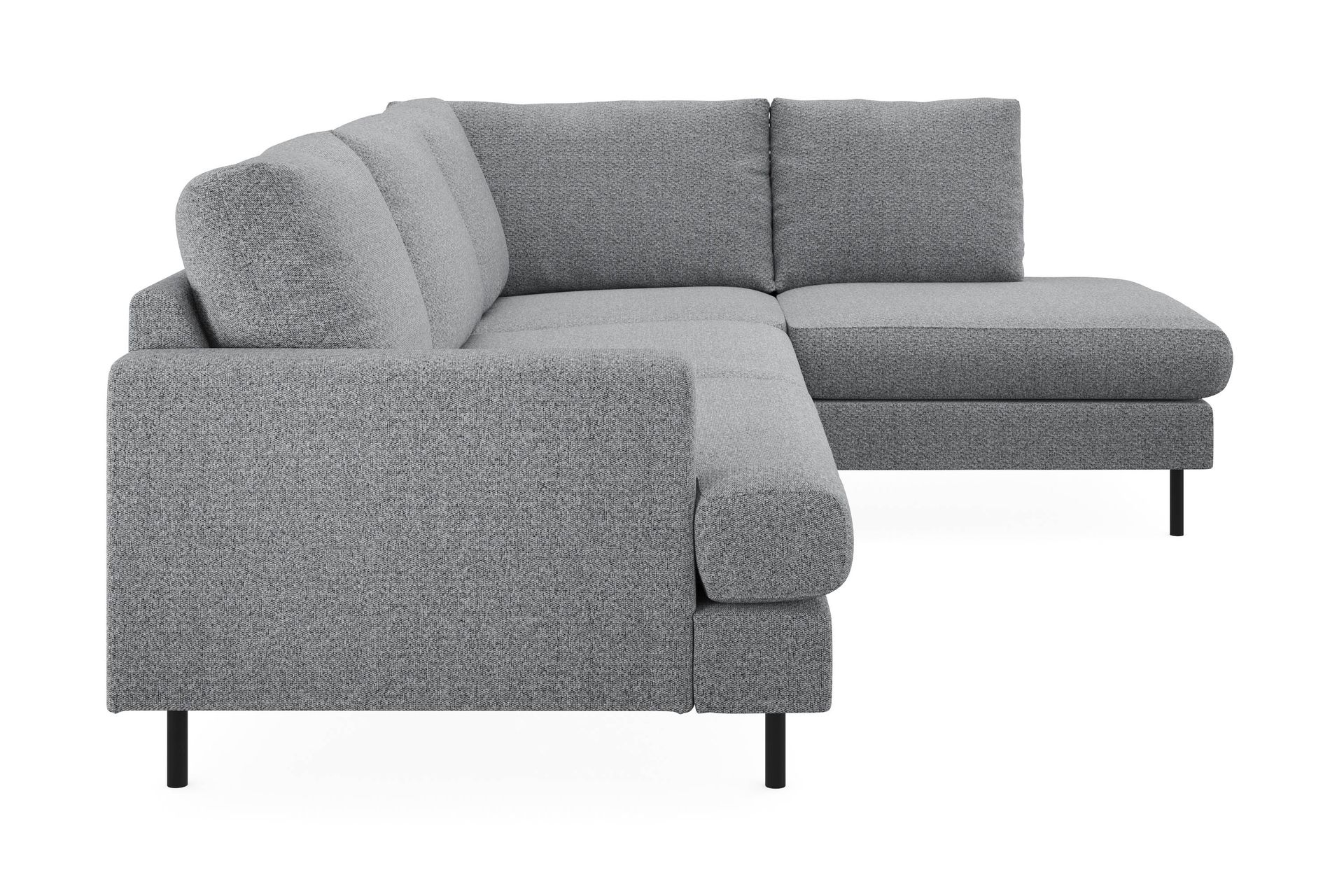 Menard Compact 4-istuttava Oikeakätinen L-muotoinen Divaanisohva Kankaasta - Harmaa - Huonekalut - Sohva - Divaanisohva - 4 istuttava sohva divaanilla