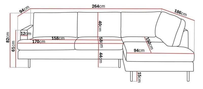 Menard Compact 4-istuttava Oikeakätinen L-muotoinen Divaanisohva Manchesterista - Tummanvihreä - Huonekalut - Sohva - Divaanisohva - 4 istuttava sohva divaanilla