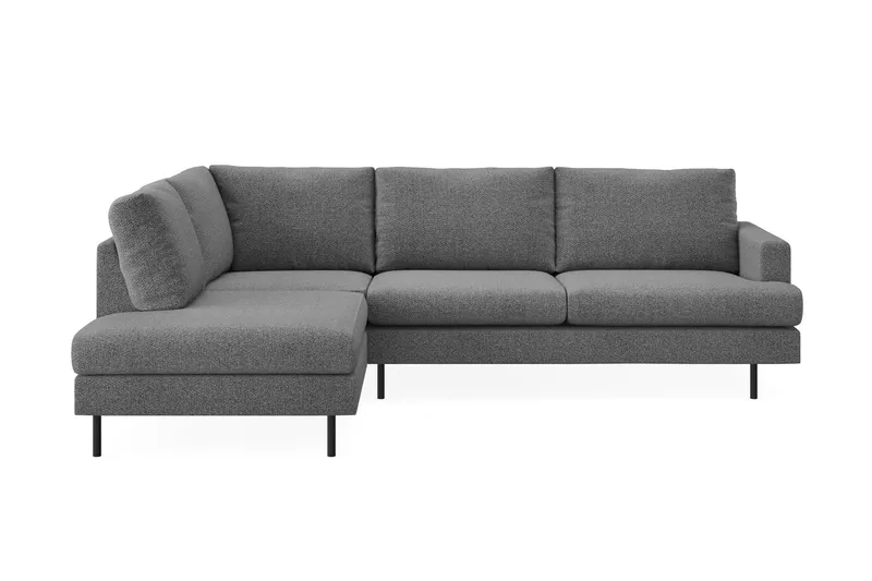 Menard Compact 4-istuttava Vasenkätinen L-muotoinen Divaanisohva Kankaasta, Tummanharmaa