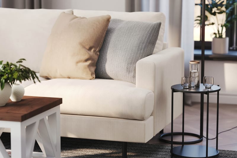 Menard Compact 4-istuttava Vasenkätinen L-muotoinen Divaanisohva Manchesterista - Beige - Huonekalut - Sohva - Divaanisohva - 4 istuttava sohva divaanilla