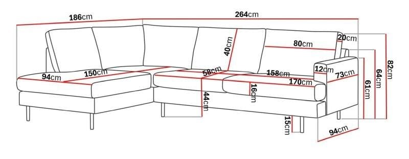 Menard Compact 4-istuttava Vasenkätinen L-muotoinen Divaanisohva Manchesterista - Beige - Huonekalut - Sohva - Divaanisohva - 4 istuttava sohva divaanilla