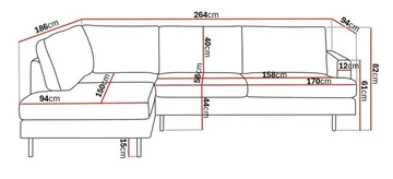 Menard Compact 4-istuttava Vasenkätinen L-muotoinen Divaanisohva Manchesterista - Tummanvihreä - Huonekalut - Sohva - Divaanisohva - 4 istuttava sohva divaanilla