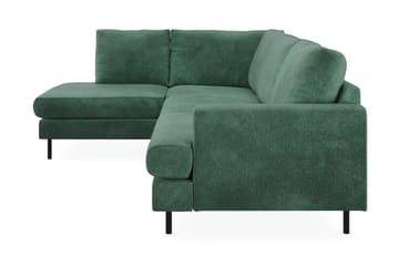 Menard Compact 4-istuttava Vasenkätinen L-muotoinen Divaanisohva Sametista - Tummanvihreä - Huonekalut - Sohva - Divaanisohva - 4 istuttava sohva divaanilla