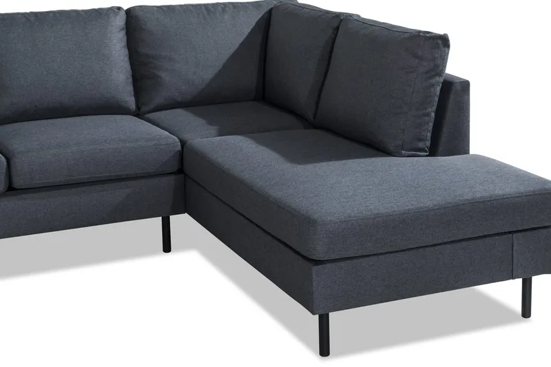 Peppe 4-istuttava Oikeakätinen L-muotoinen Divaanisohva Kankaasta - Tummanharmaa - Huonekalut - Sohva - Divaanisohva - 4 istuttava sohva divaanilla