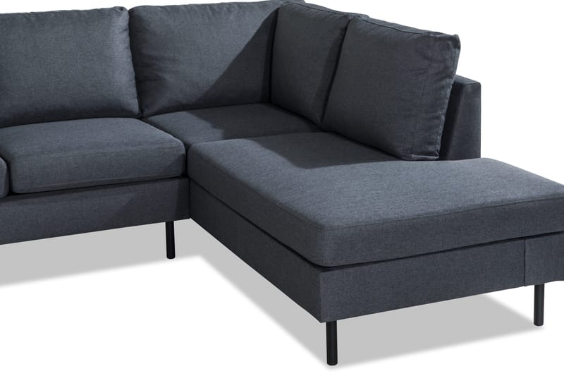 Peppe 4-istuttava Oikeakätinen L-muotoinen Divaanisohva Kankaasta - Tummanharmaa - Huonekalut - Sohva - Divaanisohva - 4 istuttava sohva divaanilla