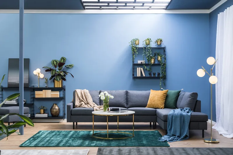 Peppe 4-istuttava Oikeakätinen L-muotoinen Divaanisohva Kankaasta - Tummanharmaa - Huonekalut - Sohva - Divaanisohva - 4 istuttava sohva divaanilla