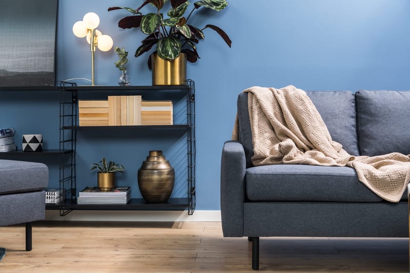 Peppe 4-istuttava Oikeakätinen L-muotoinen Divaanisohva Kankaasta - Tummanharmaa - Huonekalut - Sohva - Divaanisohva - 4 istuttava sohva divaanilla