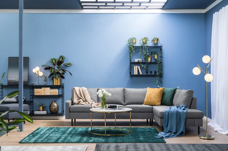 Peppe 4-istuttava Oikeakätinen L-muotoinen Divaanisohva Kankaasta - Vaaleanharmaa - Huonekalut - Sohva - Divaanisohva - 4 istuttava sohva divaanilla