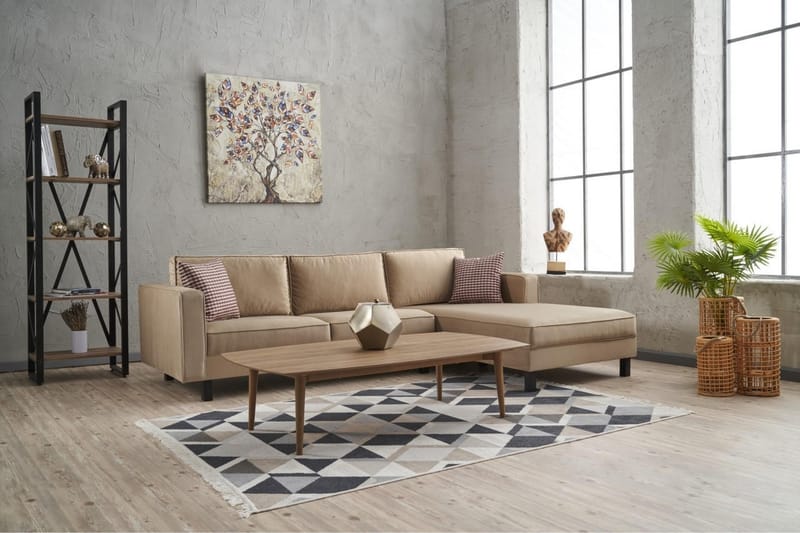 Sohva divaanilla Vivianna 4:n ist - Beige - Huonekalut - Sohva - Divaanisohva - 4 istuttava sohva divaanilla