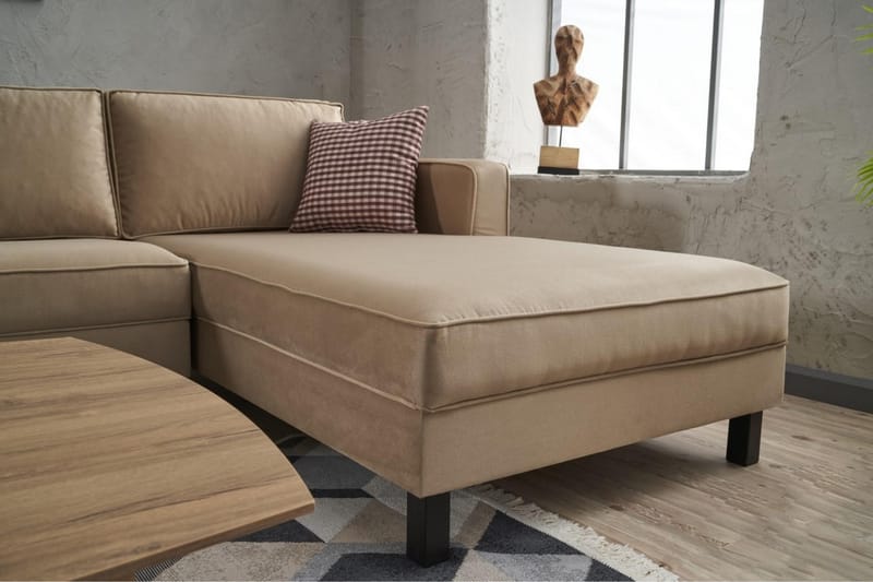 Sohva divaanilla Vivianna 4:n ist - Beige - Huonekalut - Sohva - Divaanisohva - 4 istuttava sohva divaanilla