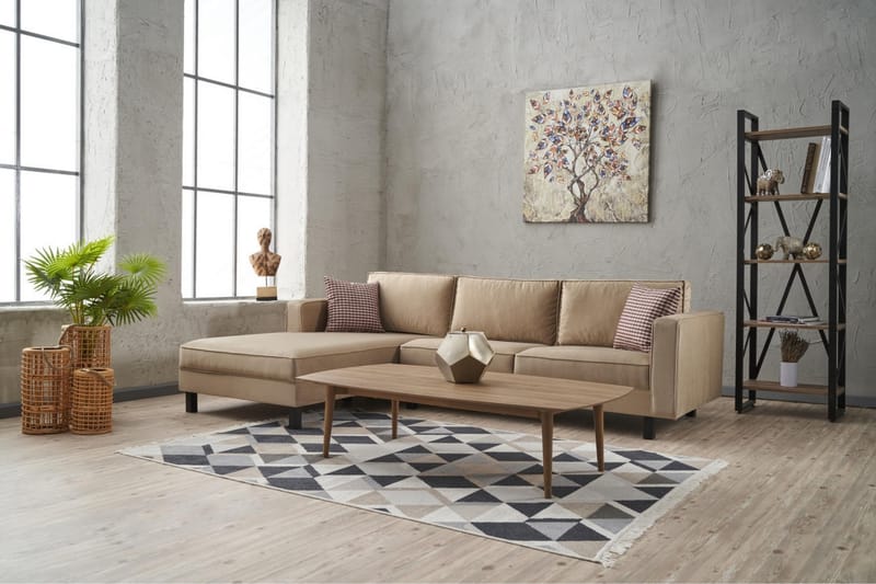 Sohva divaanilla Vivianna 4:n ist - Beige - Huonekalut - Sohva - Divaanisohva - 4 istuttava sohva divaanilla