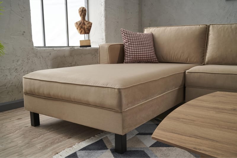 Sohva divaanilla Vivianna 4:n ist - Beige - Huonekalut - Sohva - Divaanisohva - 4 istuttava sohva divaanilla