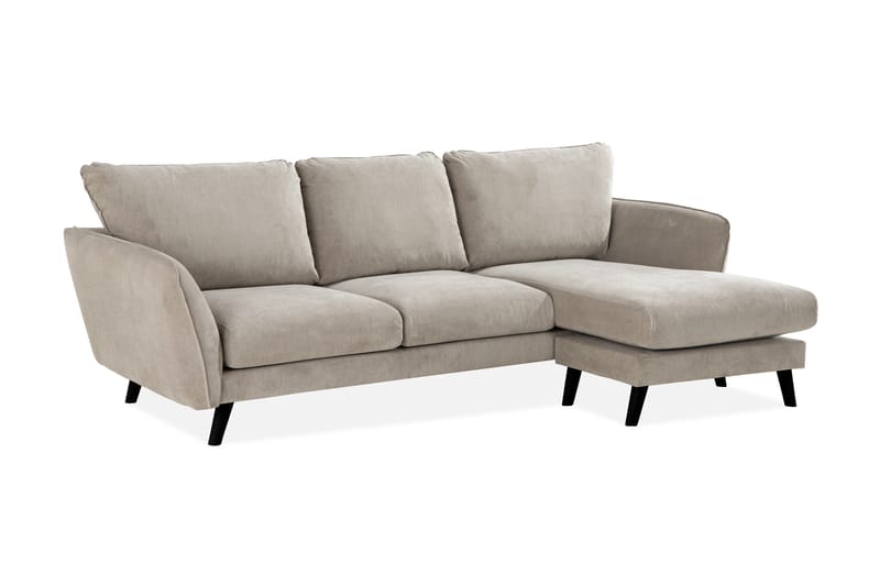 Trend Lyx 3-istuttava Oikeakätinen L-muotoinen Divaanisohva Kankaalla - Beige - Huonekalut - Sohva - Divaanisohva