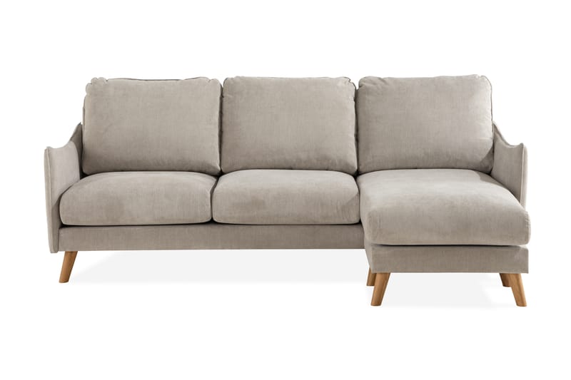 Trend Lyx 3-istuttava Oikeakätinen L-muotoinen Divaanisohva Kankaalla - Beige - Huonekalut - Sohva - Divaanisohva